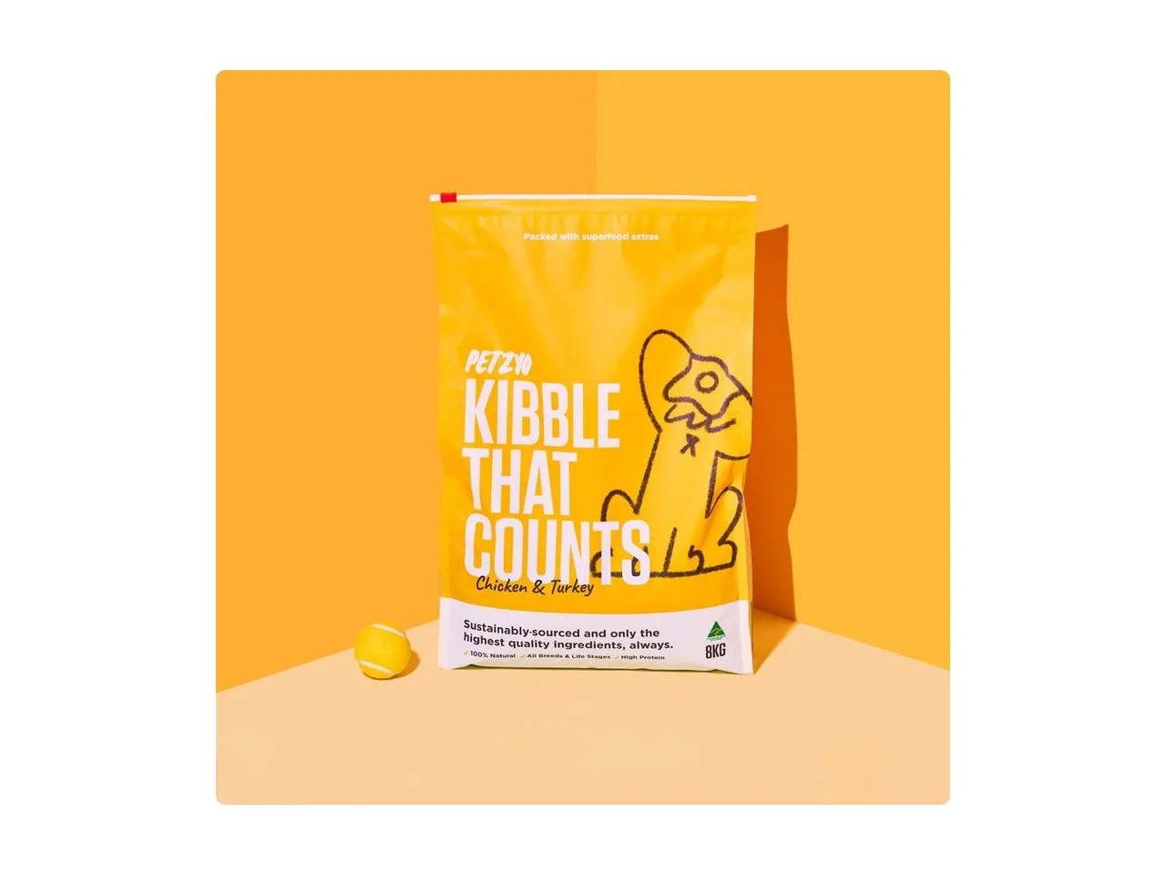 Petzyo Kibble That Counts Chicken & Turkey with Superfood Extras 8kg pack