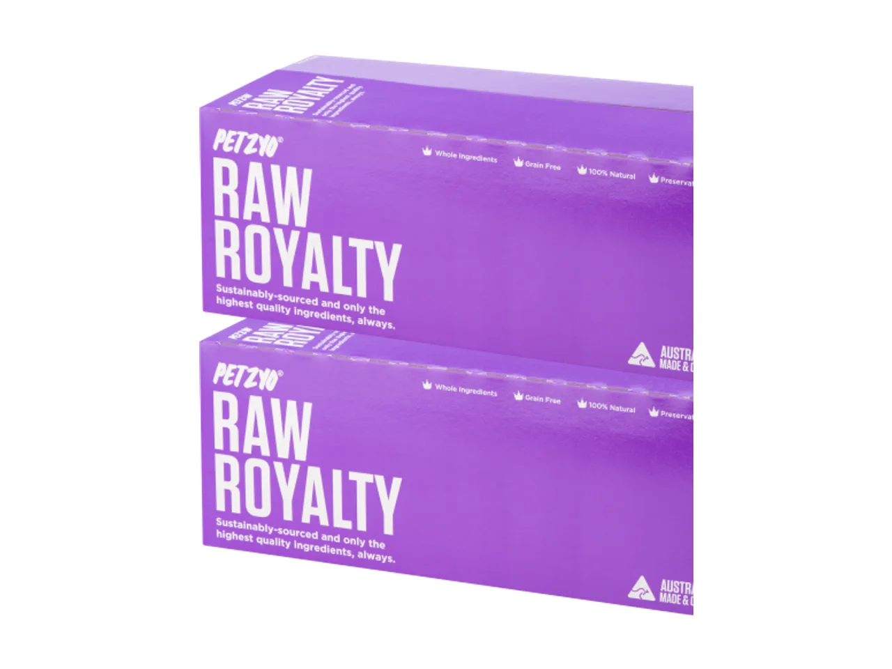 Petzyo Raw Royalty Roo's Clues Kangaroo BARF Patties 5.4kg pack