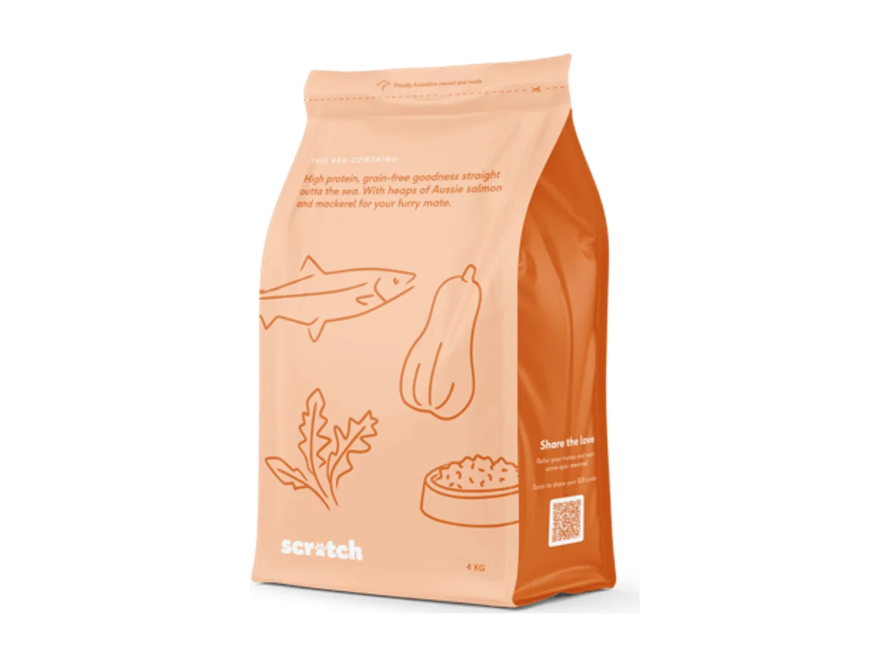 Scratch Grain-Free Mackerel & Salmon Dry Dog Food 8kg pack